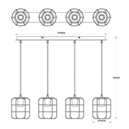 Globo - Hanglamp met kabel 4xE27/40W/230V
