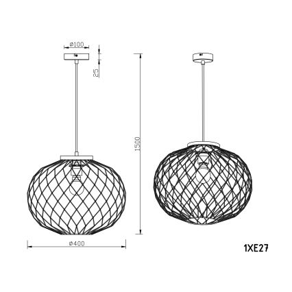 Globo - Hanglamp aan een koord 1xE27/60W/230V