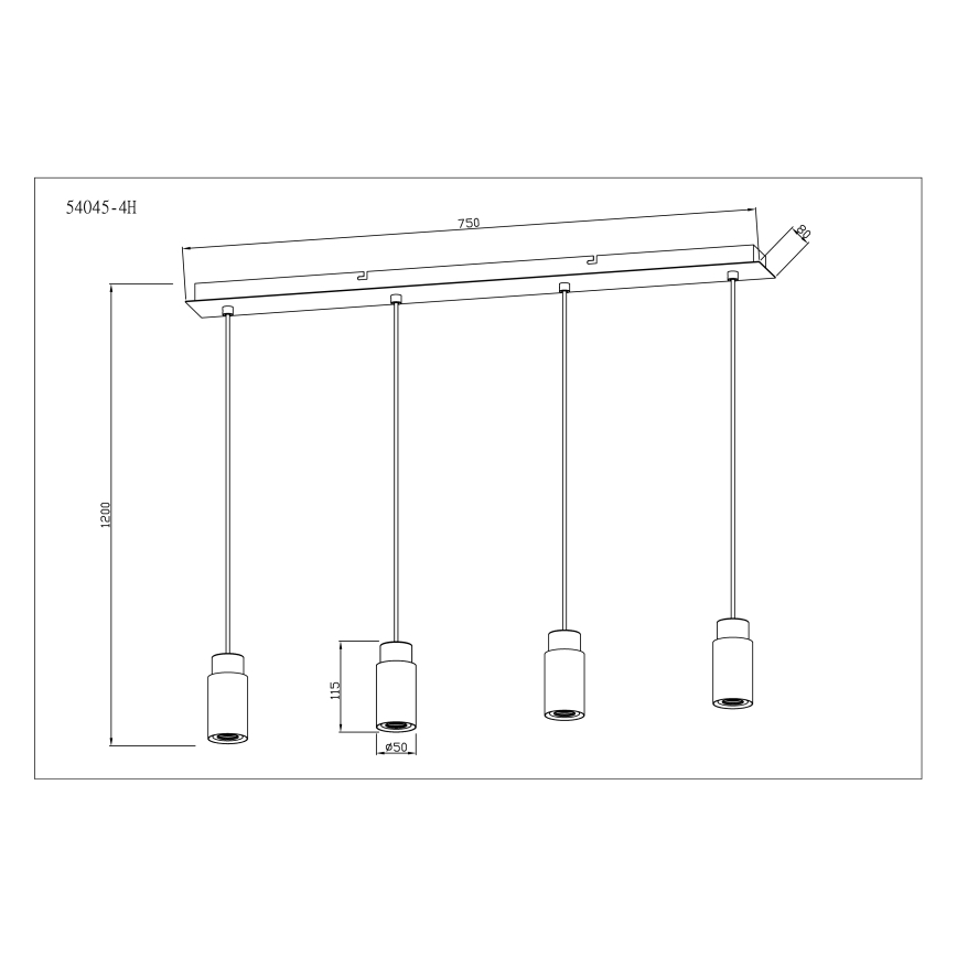 Globo - Suspension filaire 4xE27/40W/230V