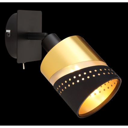 Globo - Wandspot 1xE14/25W/230V zwart/goud