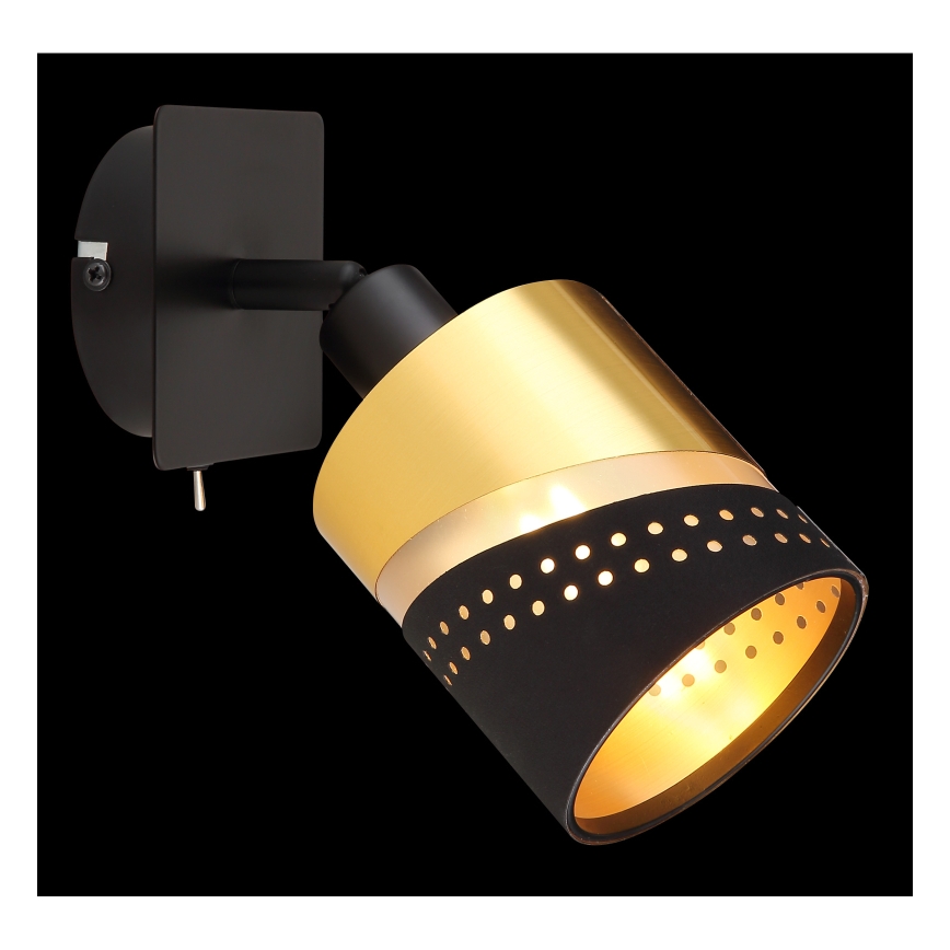 Globo - Wandspot 1xE14/25W/230V zwart/goud