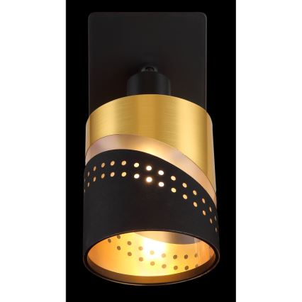 Globo - Wandspot 1xE14/25W/230V zwart/goud