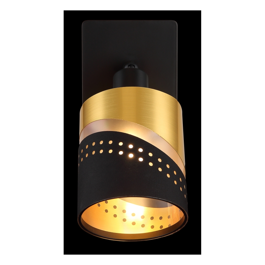 Globo - Wandspot 1xE14/25W/230V zwart/goud