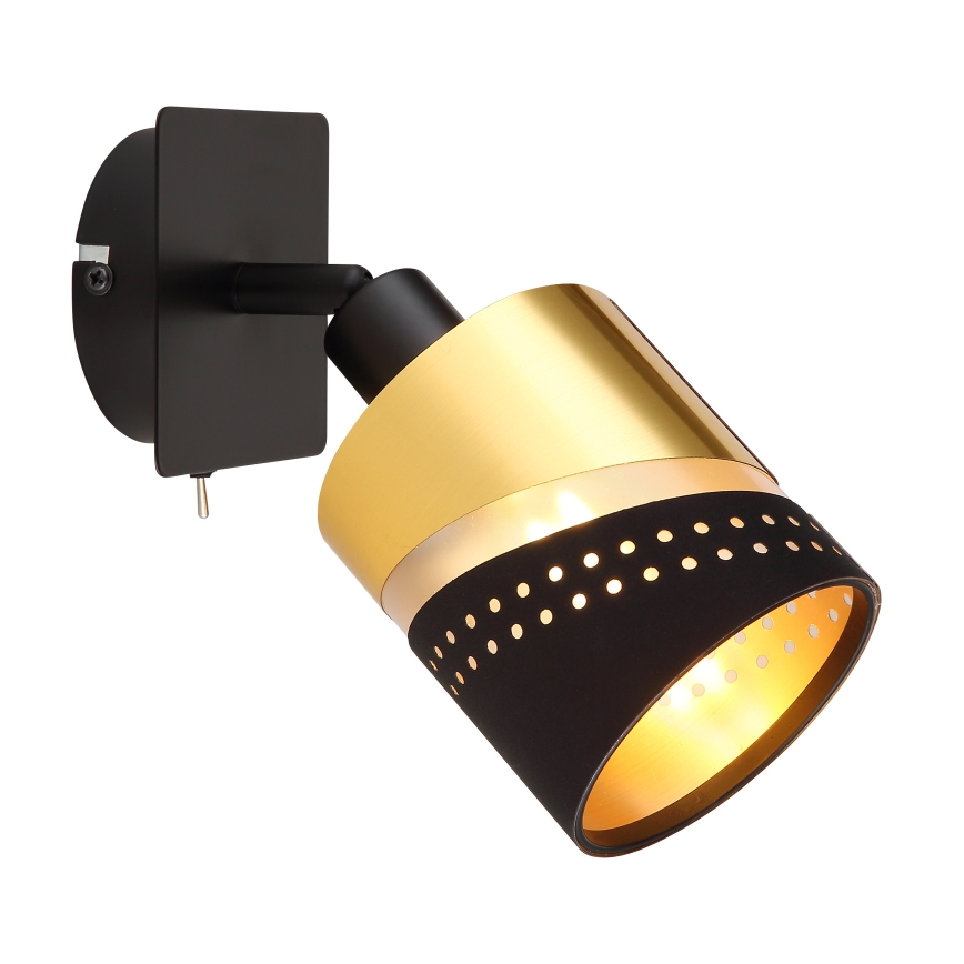 Globo - Wandspot 1xE14/25W/230V zwart/goud