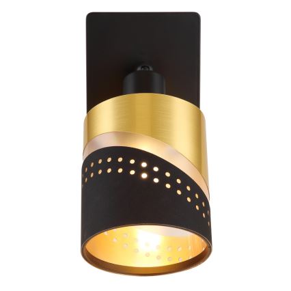 Globo - Wandspot 1xE14/25W/230V zwart/goud