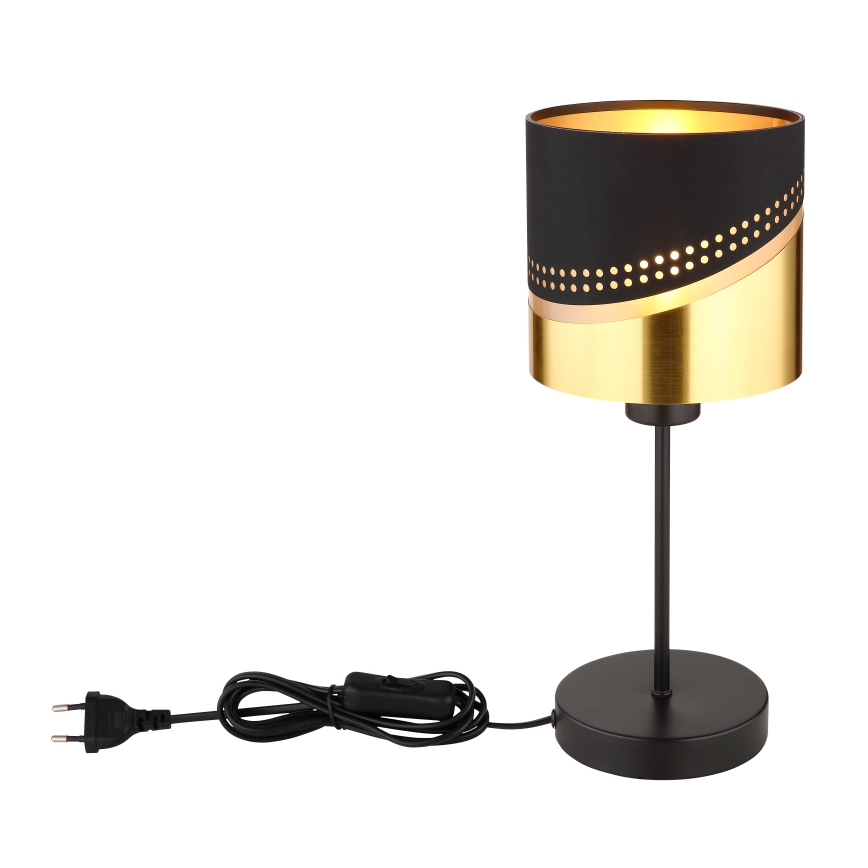 Globo - Lampe de table 1xE27/40W/230V d. 16 cm noir/doré