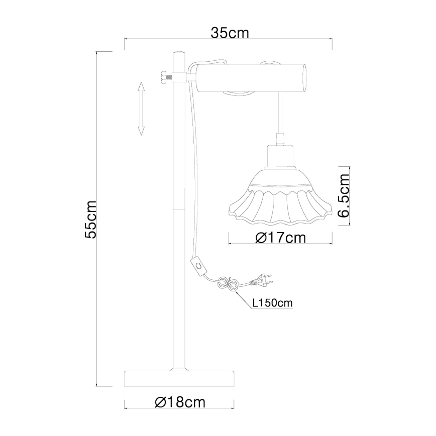 Globo - Tafellamp 1x E27 / 40W / 230V