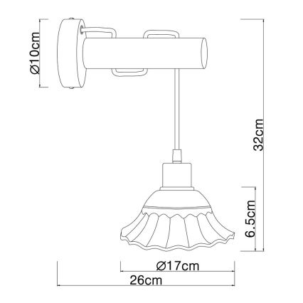 Globo - Wandspot 1x E27 / 40W / 230V