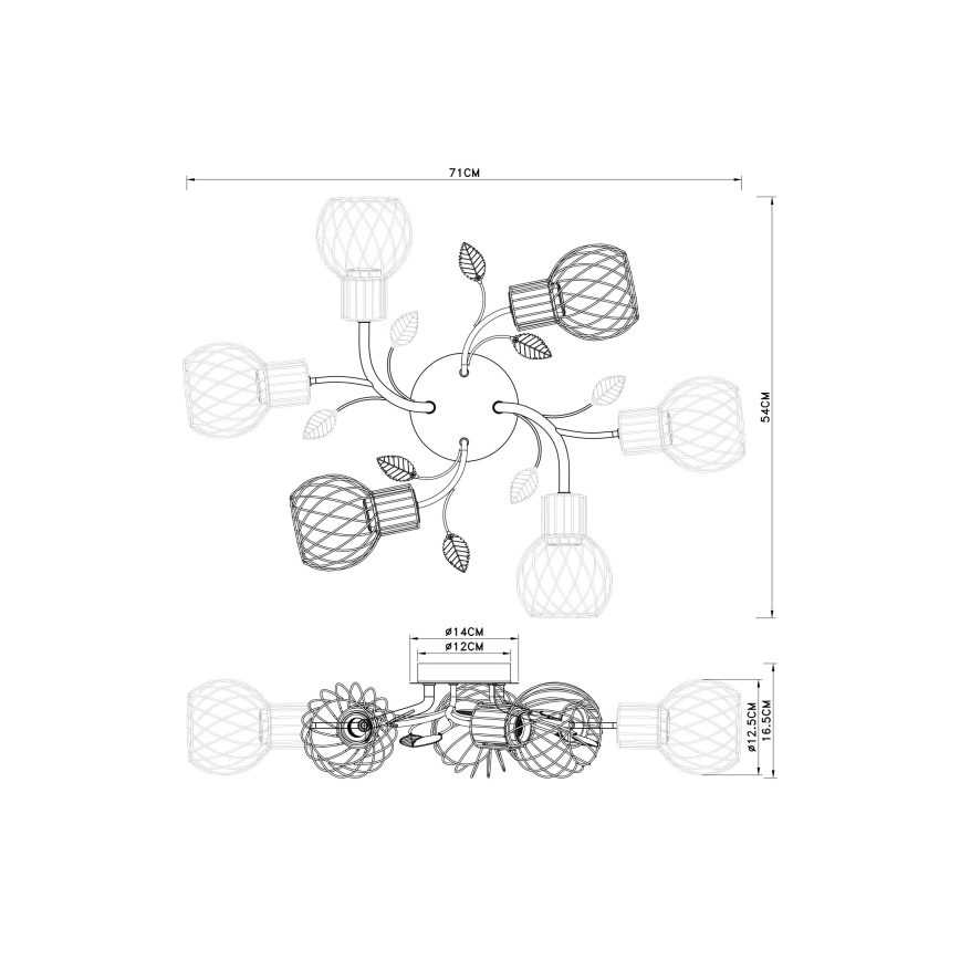Globo - Hanglamp voor Oppervlak Montage 6xE27/40W/230V