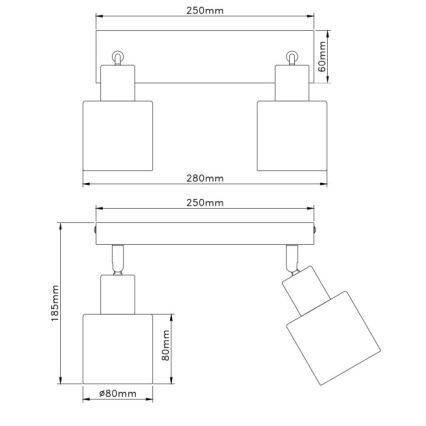 Globo - Spot orientable 2xE14/25W/230V