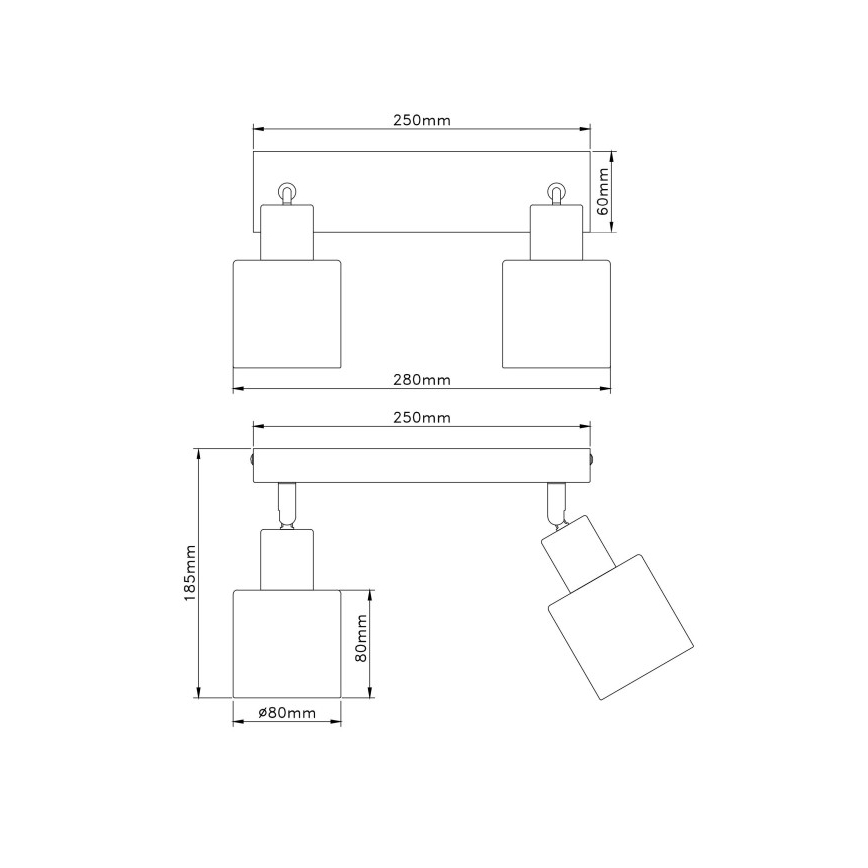 Globo - Spot orientable 2xE14/25W/230V