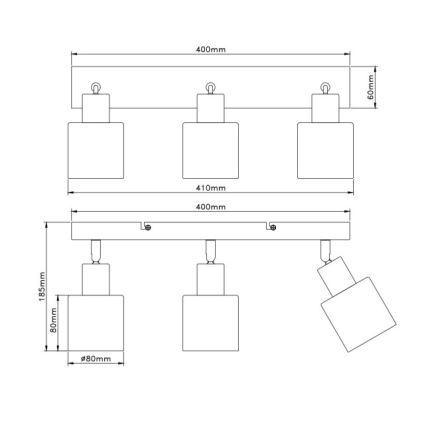 Globo - Spot orientable 3xE14/25W/230V