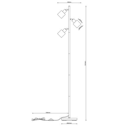 Globo - Vloerlamp 3xE14/25W/230V