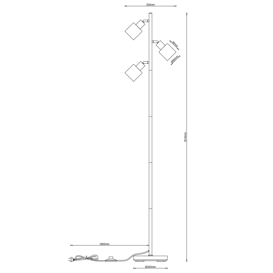 Globo - Vloerlamp 3xE14/25W/230V