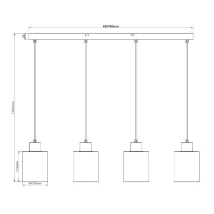 Globo - Hanglamp met kabel 4xE27/40W/230V
