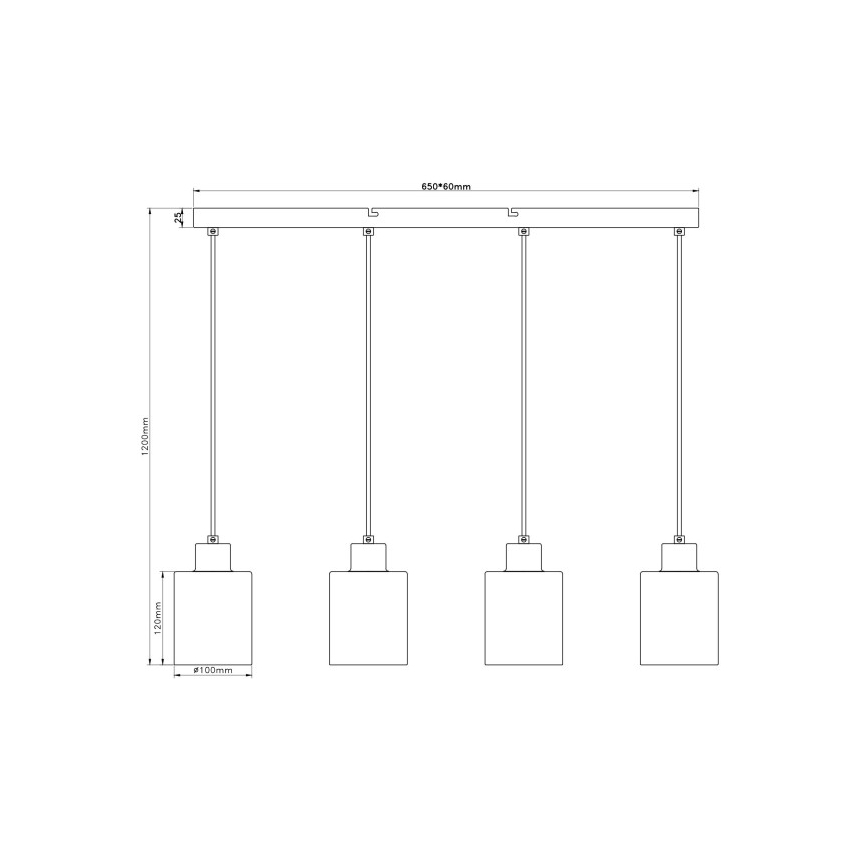 Globo - Hanglamp met kabel 4xE27/40W/230V