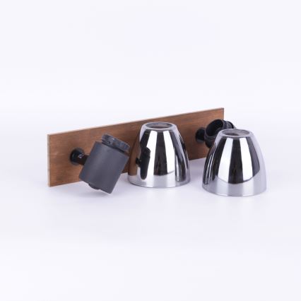 Globo - Spot mural CLAUDE 2xE14/40W/230V noir/bois