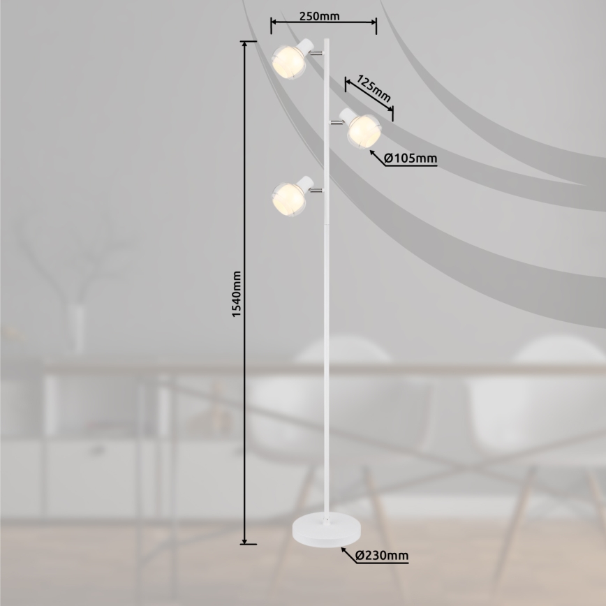 Globo - Lampadaire 3xE14/40W/230V blanc
