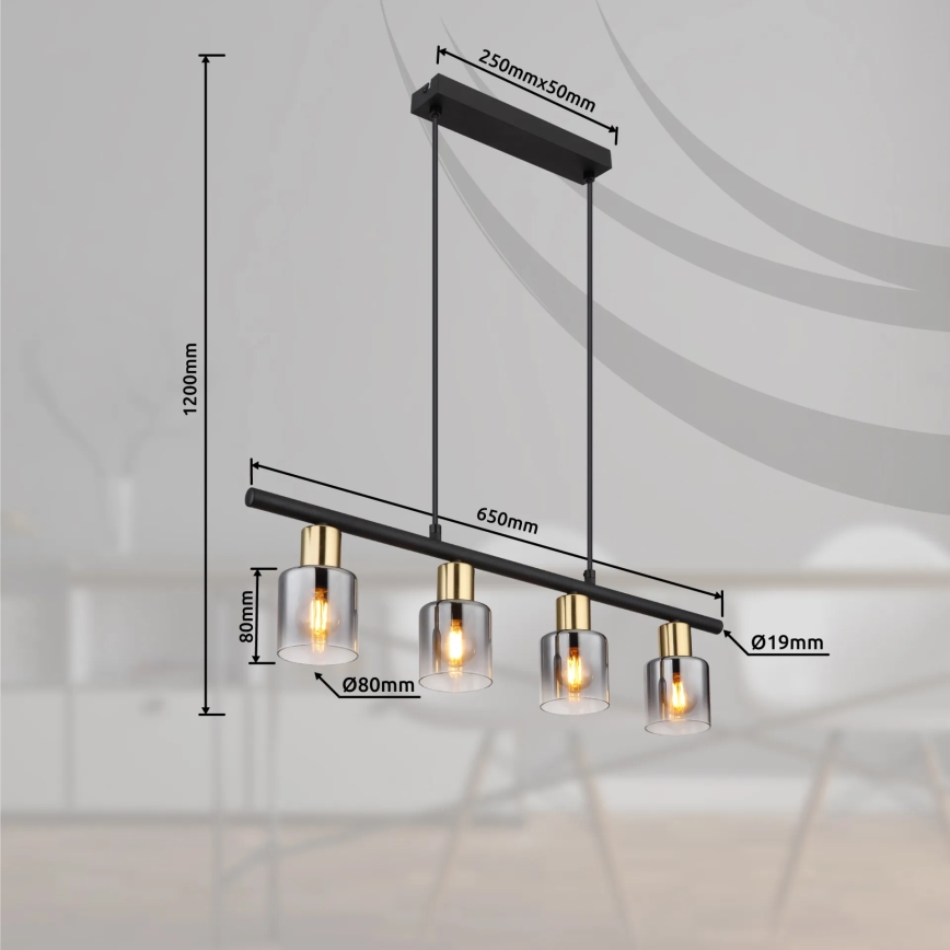 Globo - Hanglamp aan een koord 4xE14/25W/230V