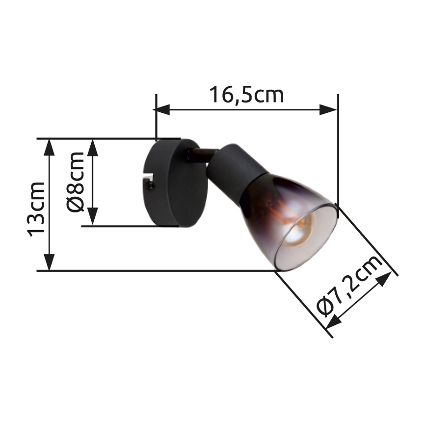 Globo - Wandspot 1xE14/25W/230V zwart