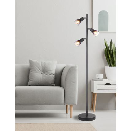 Globo - Staande Lamp 3xE14/25W/230V zwart