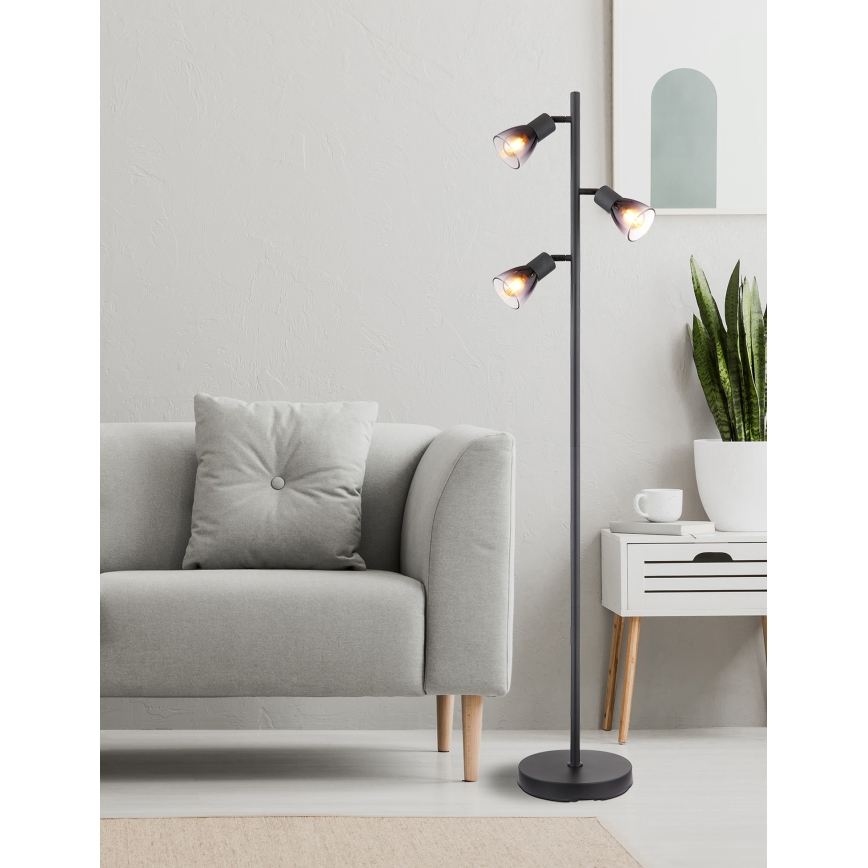 Globo - Staande Lamp 3xE14/25W/230V zwart