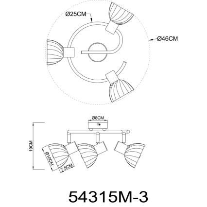 Globo - Spot 3xE14/40W/230V doré
