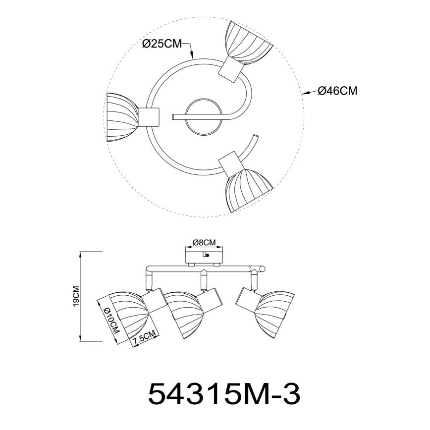 Globo - Spot 3xE14/40W/230V doré
