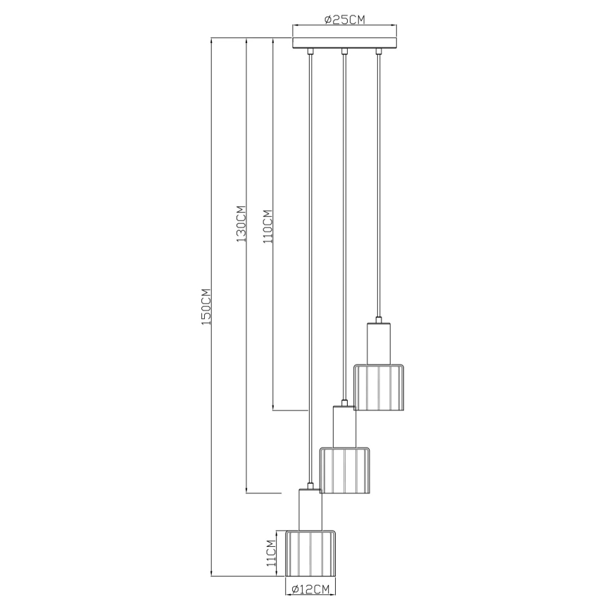 Globo - Hanglamp aan snoer 3xE27/40W/230V