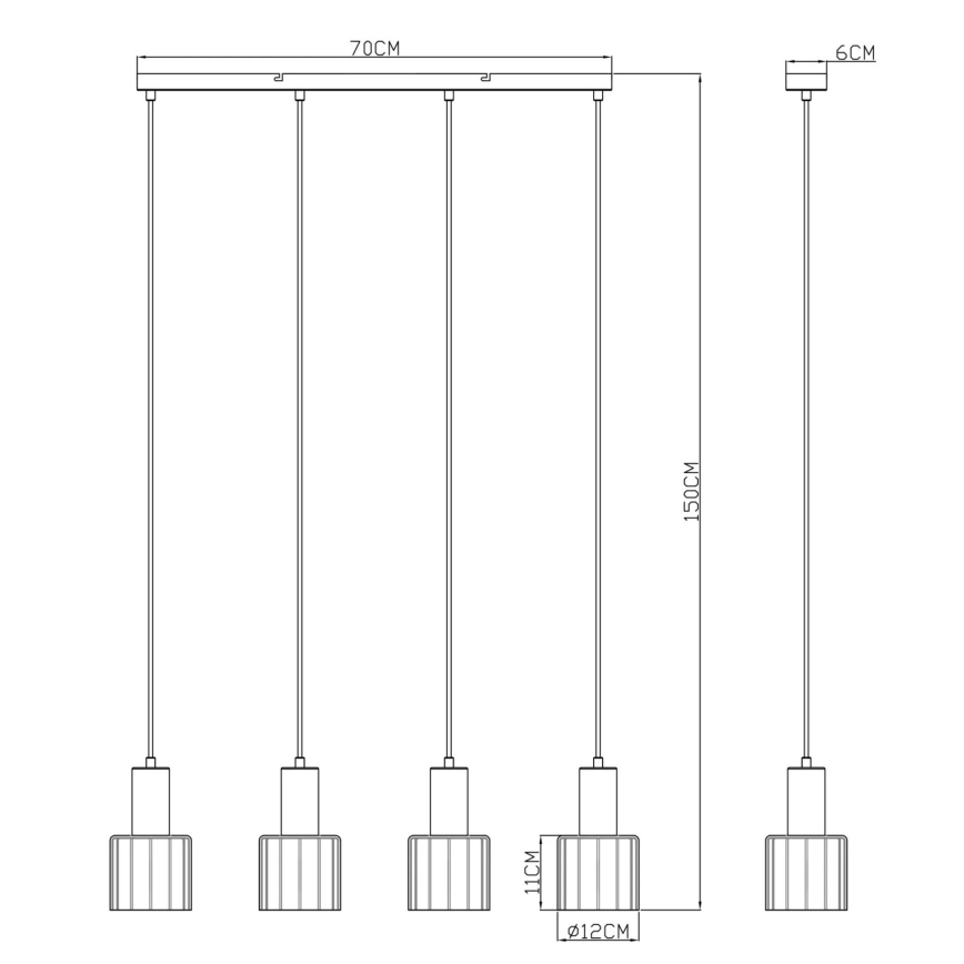 Globo - Hanglamp aan kabel 4xE27/40W/230V
