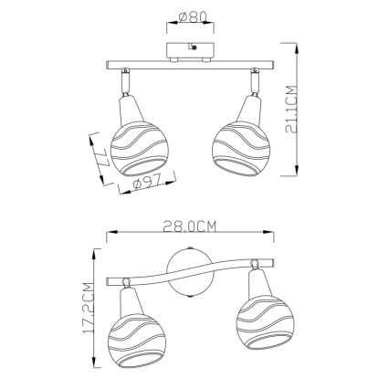 Globo - Spot LED 2xE14/4W/230V