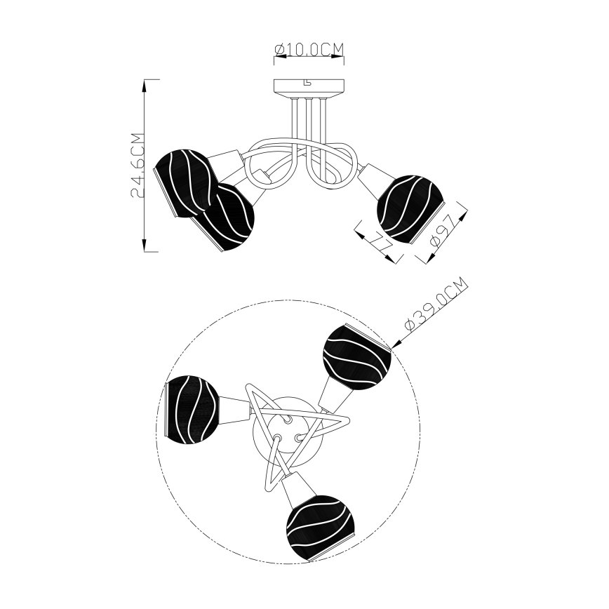 Globo - Plafonnier LED 3xE14/4W/230V
