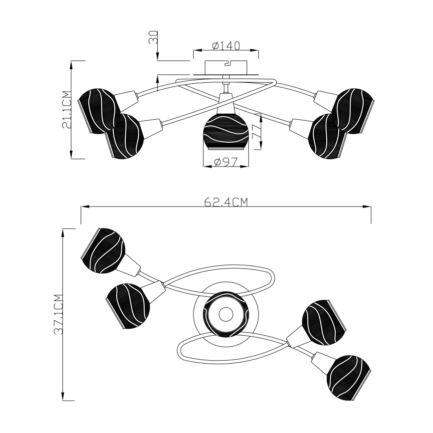 Globo - LED inbouwspot 5xE14/4W/230V
