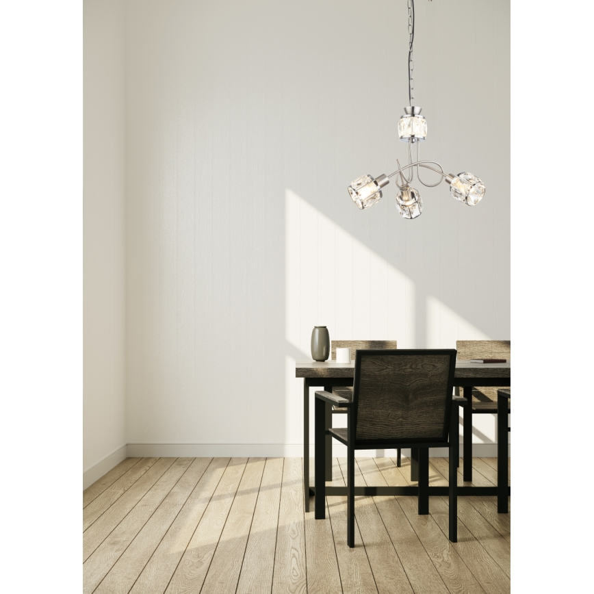 Globo - Suspension chaîne LED 3xE14/40W/230V + LED/5W