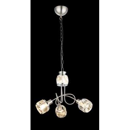 Globo - Suspension chaîne LED 3xE14/40W/230V + LED/5W