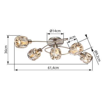 Globo - Bevestigde hanglamp 5xE14/40W/230V
