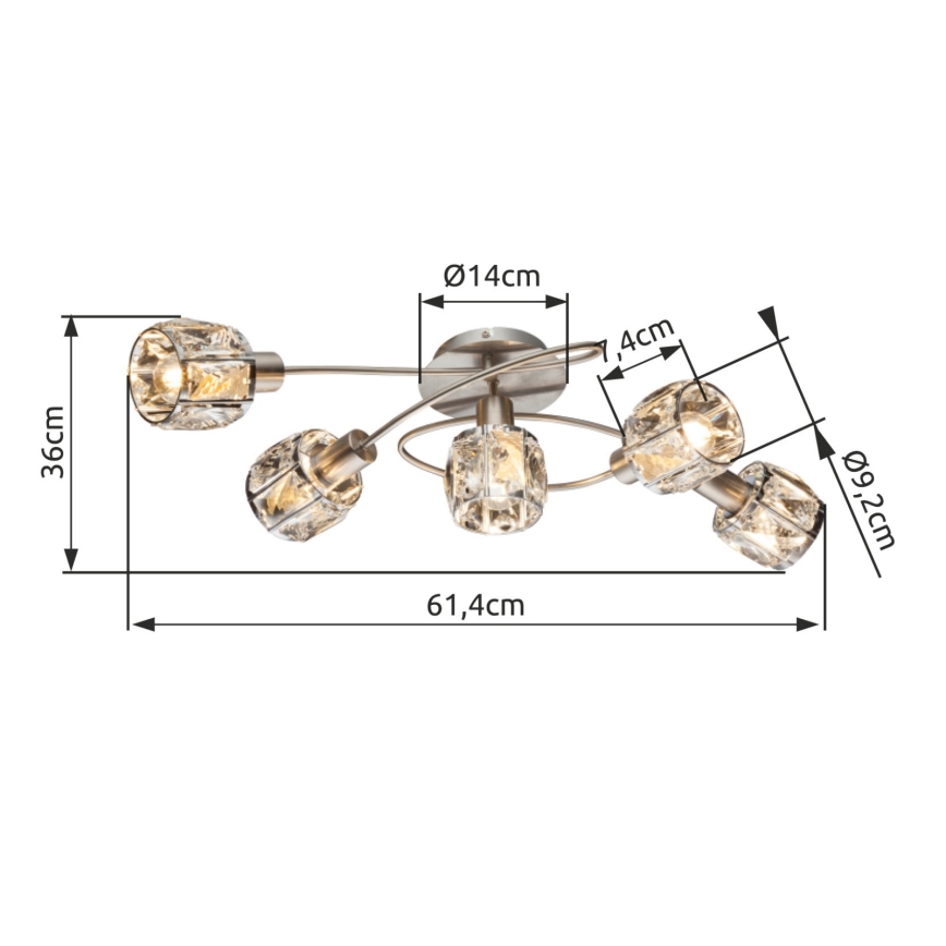 Globo - Bevestigde hanglamp 5xE14/40W/230V