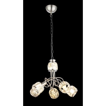 Globo - LED kroonluchter aan ketting 5xE14/40W/230V + LED/5W