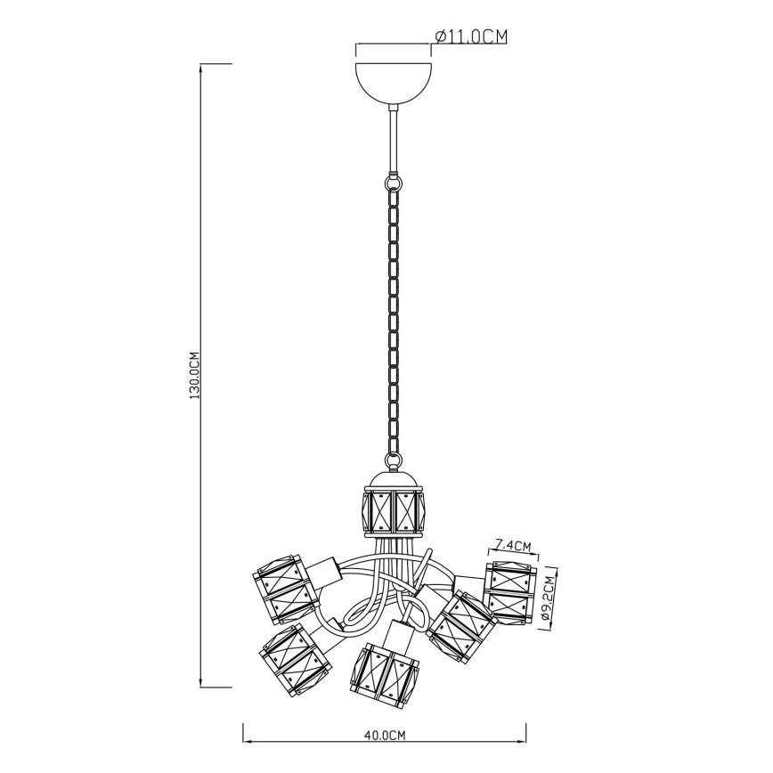 Globo - LED kroonluchter aan ketting 5xE14/40W/230V + LED/5W