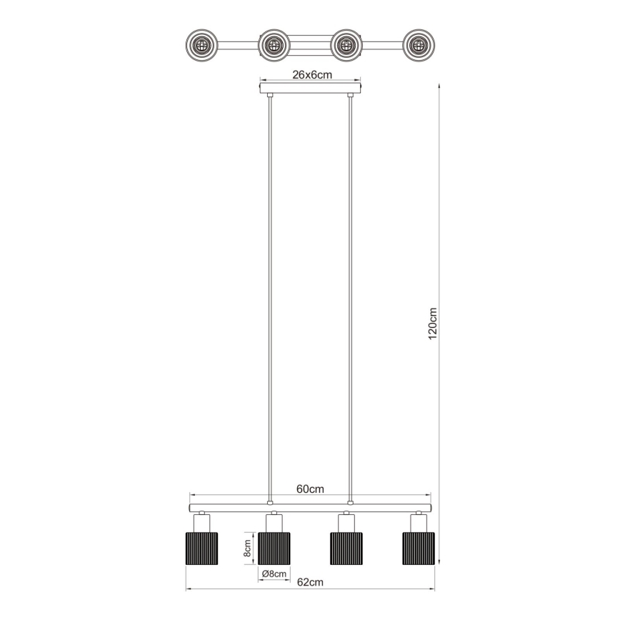 Globo - Kroonluchter met ophangkabel 4xE14/25W/230V