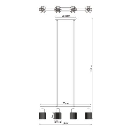 Globo - Suspension sur câble 4xE14/25W/230V