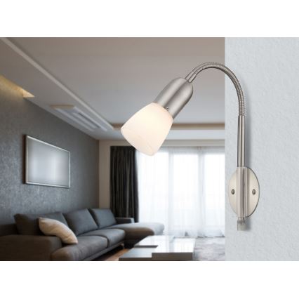 Globo - Flexibel klein lampje 1xE14/40W/230V mat chroom