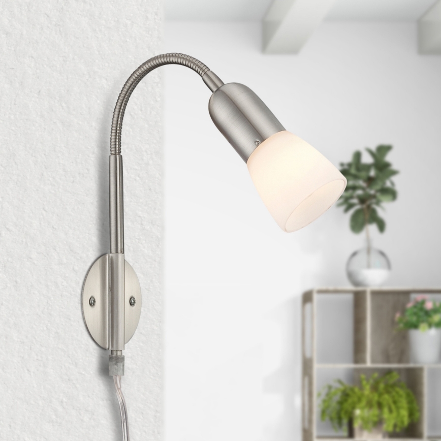 Globo - Flexibele lamp 1xE14/40W/230V mat chroom