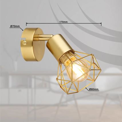 Globo - Wandspot 1xE14/40W/230V goud