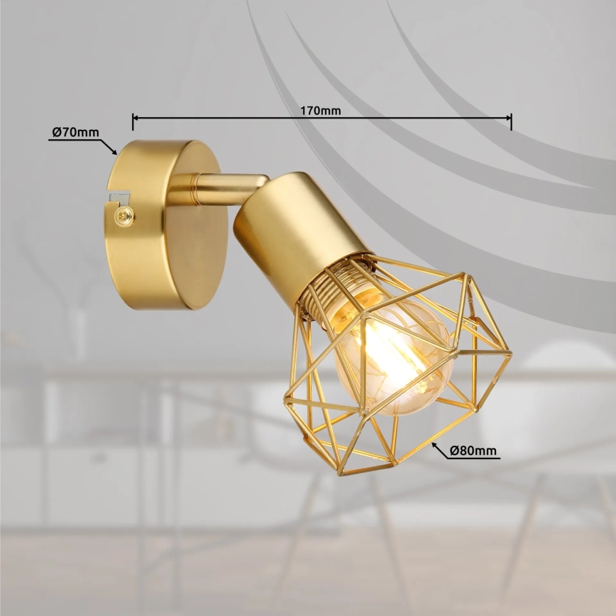 Globo - Wandspot 1xE14/40W/230V goud
