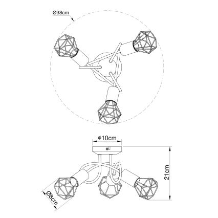 Globo - Plafondlamp 3xE14/40W/230V