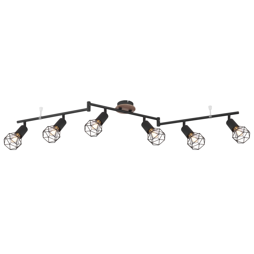 Globo - 6-lichts plafondspot 6xE14/40W/230V zwart/bruin