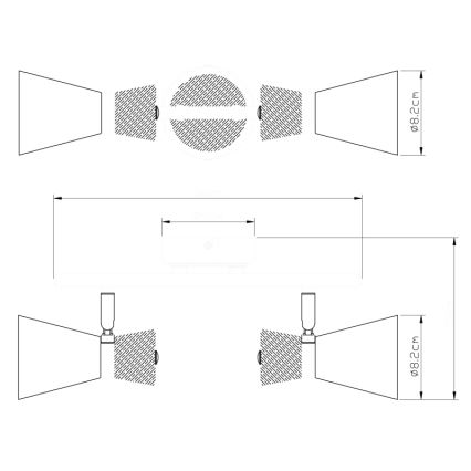 Globo - Spot verlichting 2x E14 / 25W / 230V