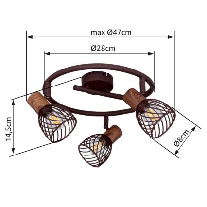 Globo 54817-3 - Spot ISABELLE 3xE14/40W/230V