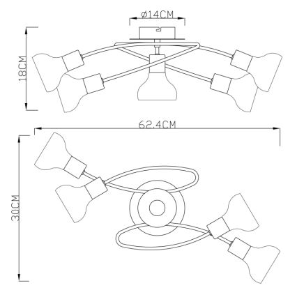 GLOBO 54921-5 - Lustre plafonnier LOTHAR 5xE14/40W/230V